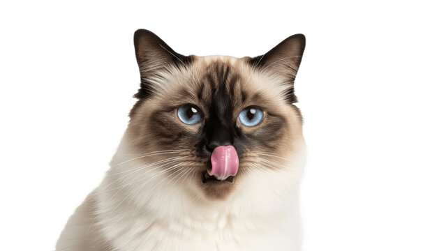 Birman cat, blue eyes